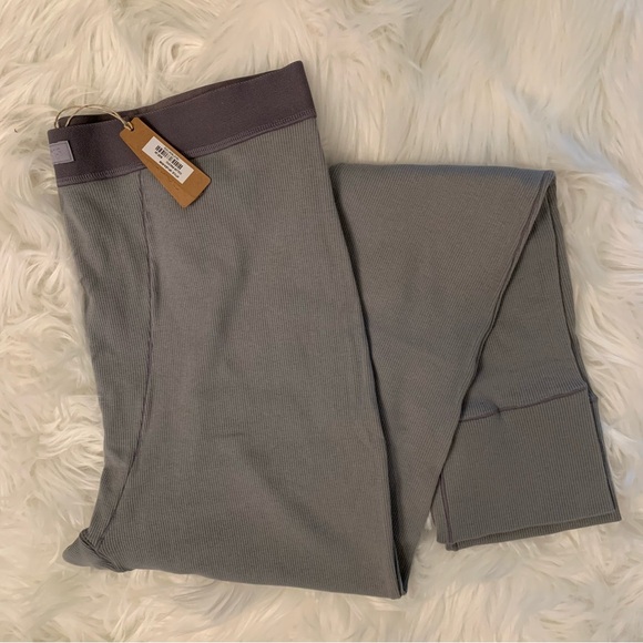 SKIMS NWT 2X Cotton Ribbed Pacific Gray Loungewear Leggings Plus Size Cozy - Picture 1 of 16